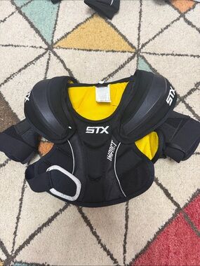 STX Kids' Black & Yellow Shoulder Pads - Protective Top LAX